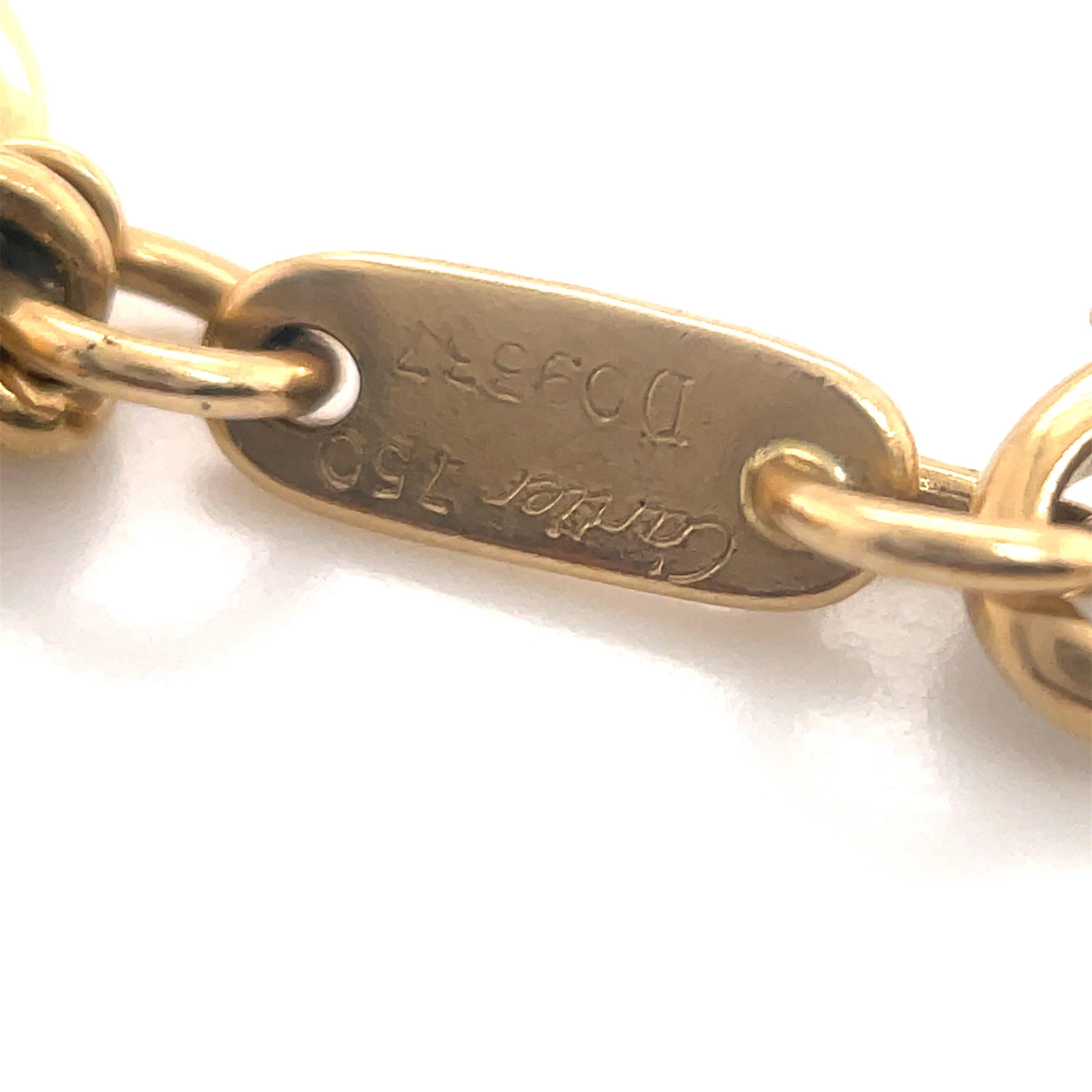 Cartier Traveling Charm Link Bracelet 18 Karat Yellow Gold 42 Grams For Sale 2