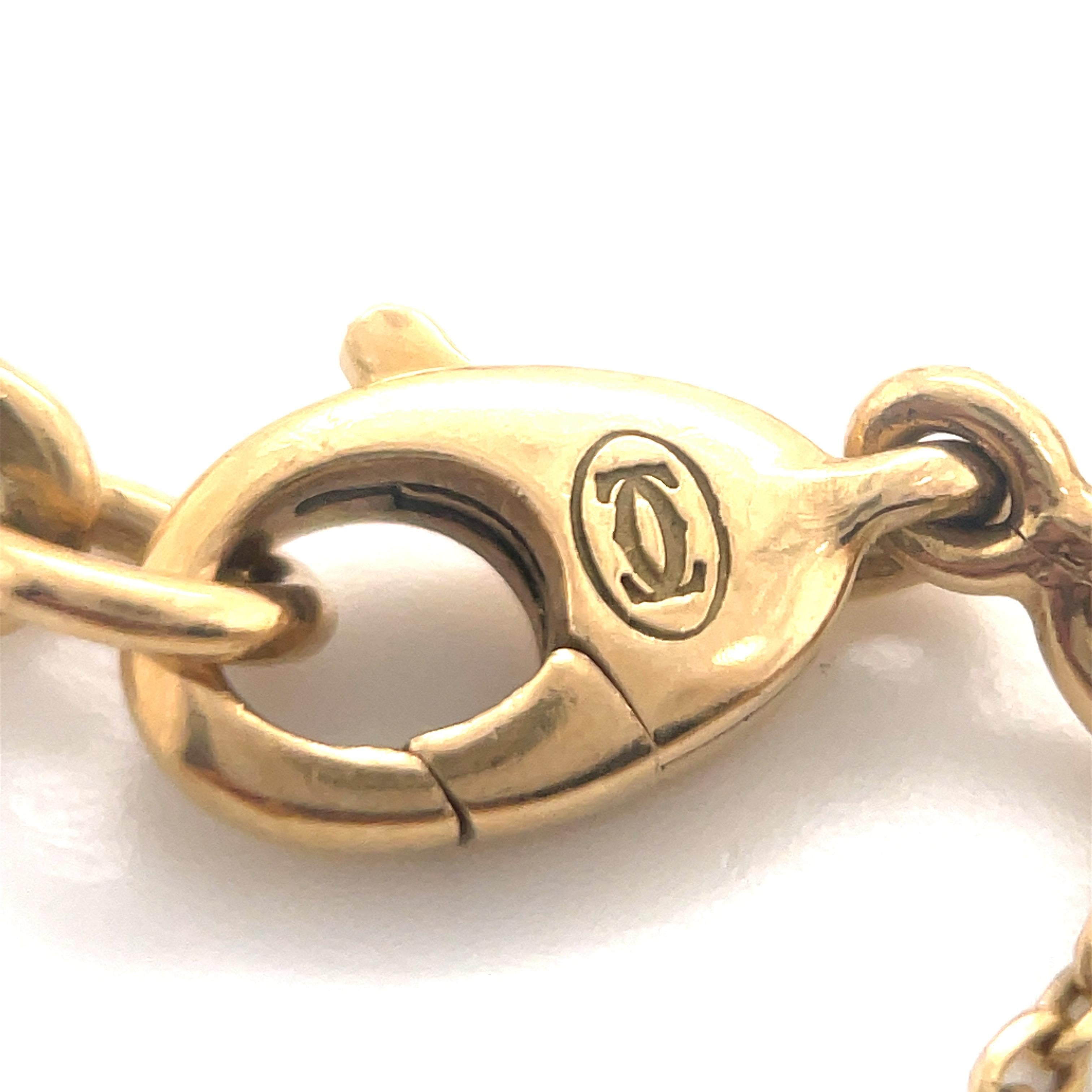 Cartier Traveling Charm Link Bracelet 18 Karat Yellow Gold 42 Grams For Sale 1