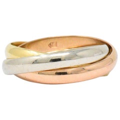 Cartier Tri-Color 18 Karat Gold Trinity Ring