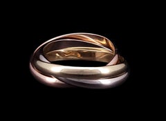 Cartier Tri Color 18K Yellow White & Rose Trinity Band Ring