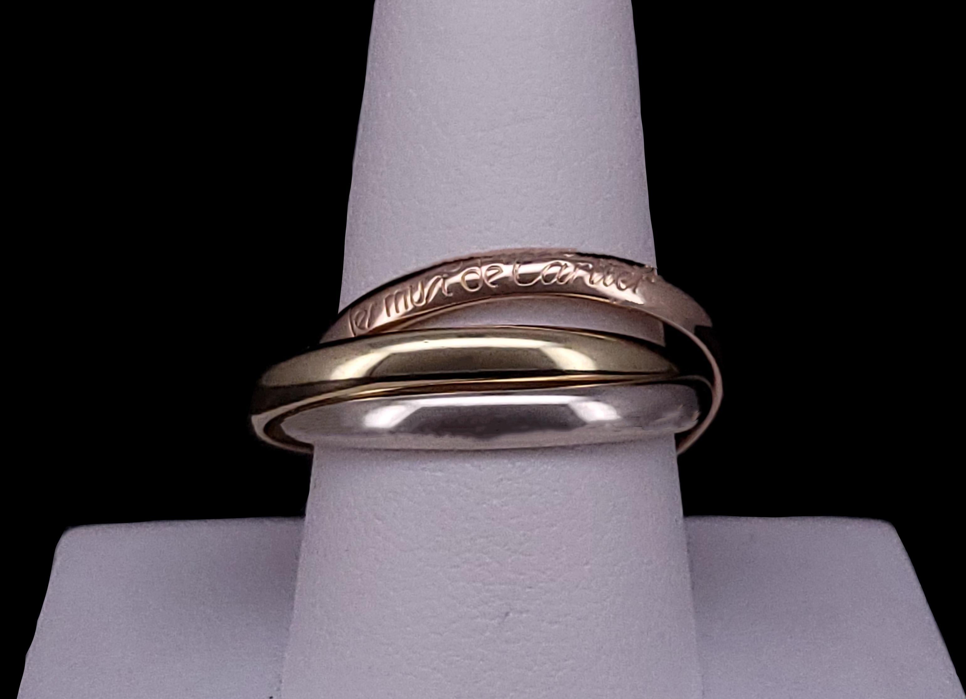 Cartier Bague Trinity 18 carats tricolore jaune, blanc et rose Pour femmes en vente