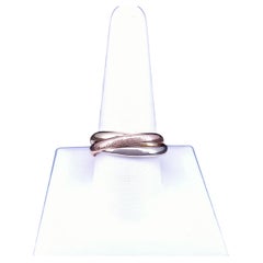 Cartier Tri Color 18K Yellow White & Rose Trinity Band Ring