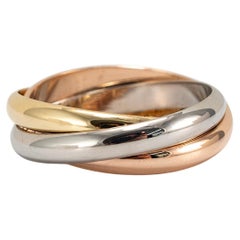 Cartier Tri Color 18K Yellow White & Rose Trinity Band Ring