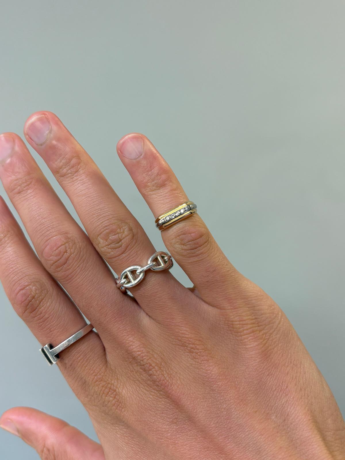 Cartier Tri-Color Gold and Diamond Ring For Sale 1
