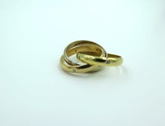 Cartier Tri Color Gold and Diamond Trinity Ring