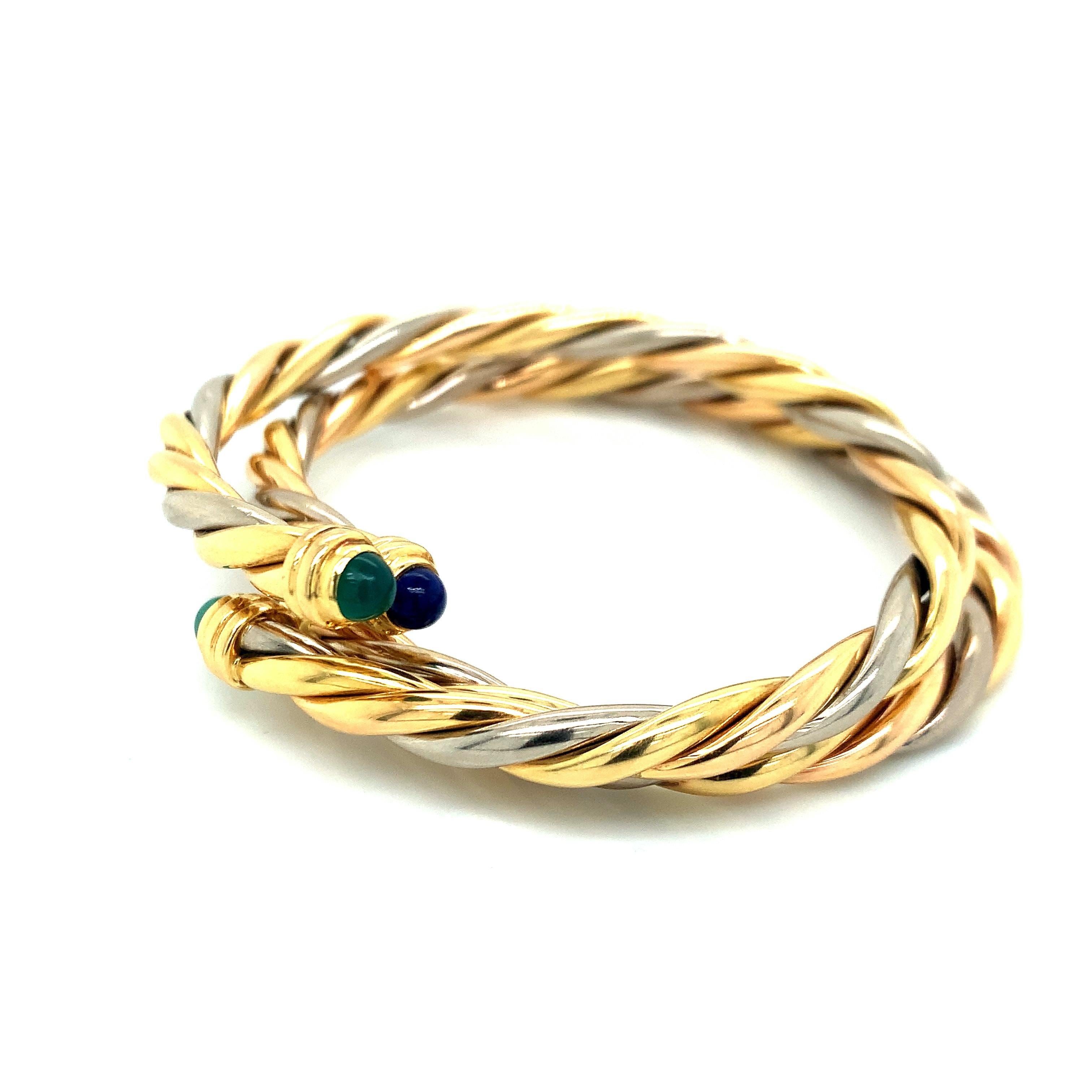 Women's or Men's Cartier Tri-Color Gold Bangles