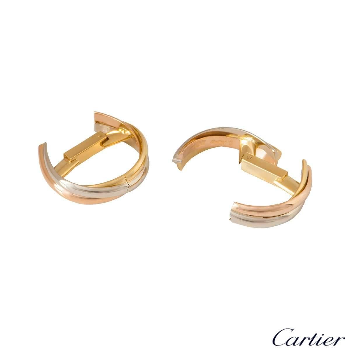 Cartier Tri-Color Gold Trinity Cufflinks In Excellent Condition In London, GB