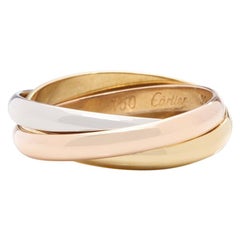 Cartier Tri Color Gold Trinity Medium Size Ring 18 Karat Gold 11.6g