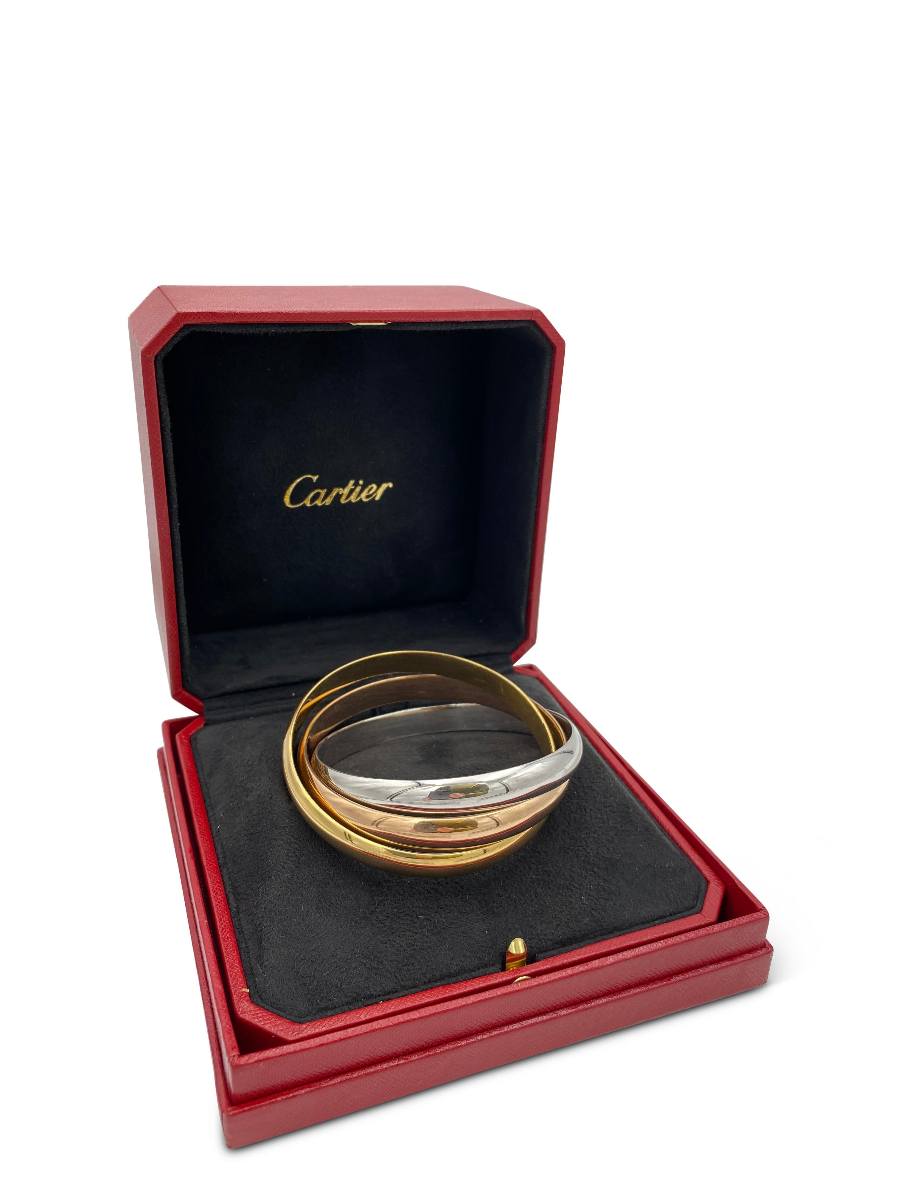 Women's Cartier Tri-Color Gold Trinity Rolling Bracelet