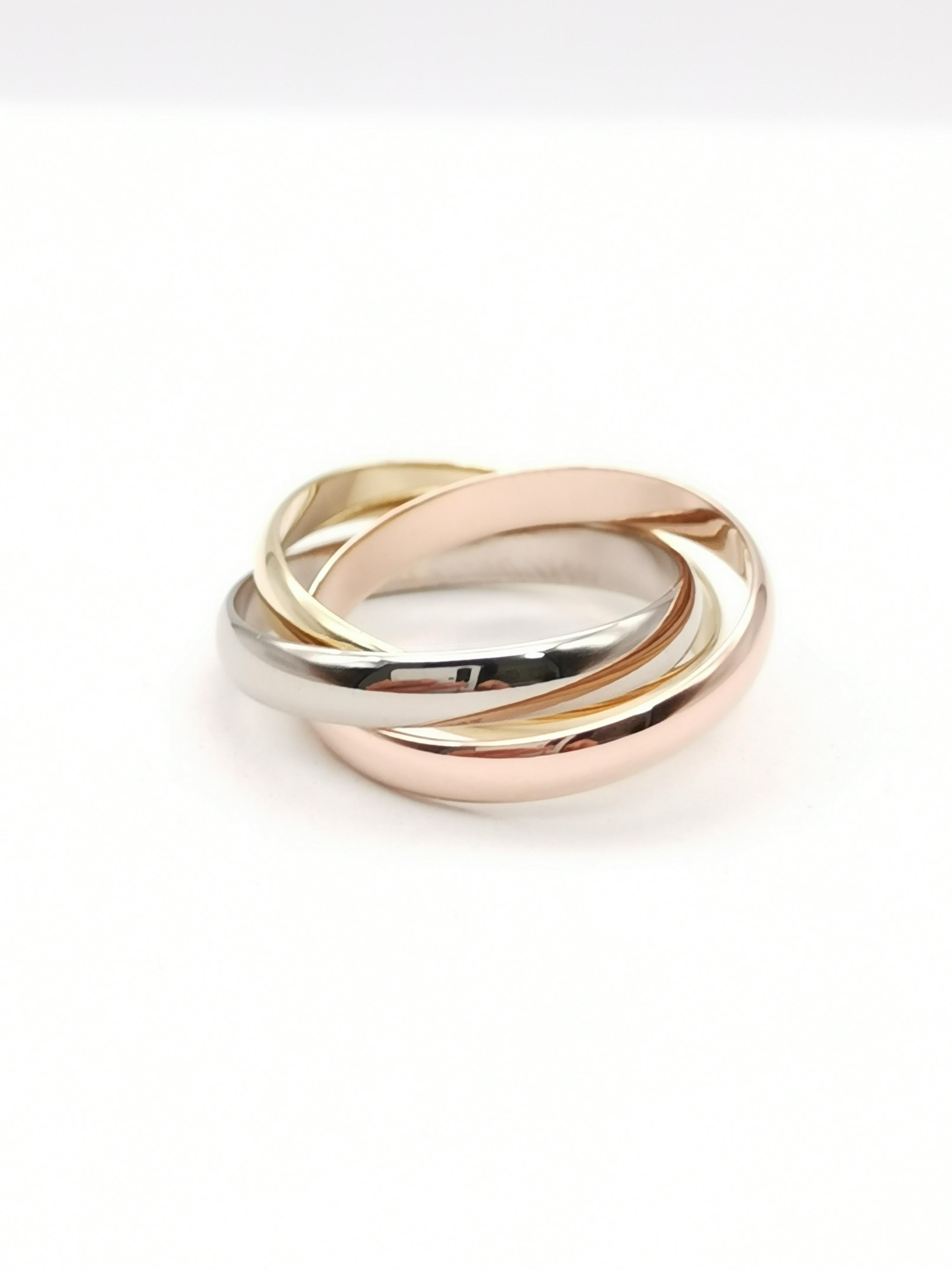 Women's or Men's Cartier Tri Color Trinity Band Ring