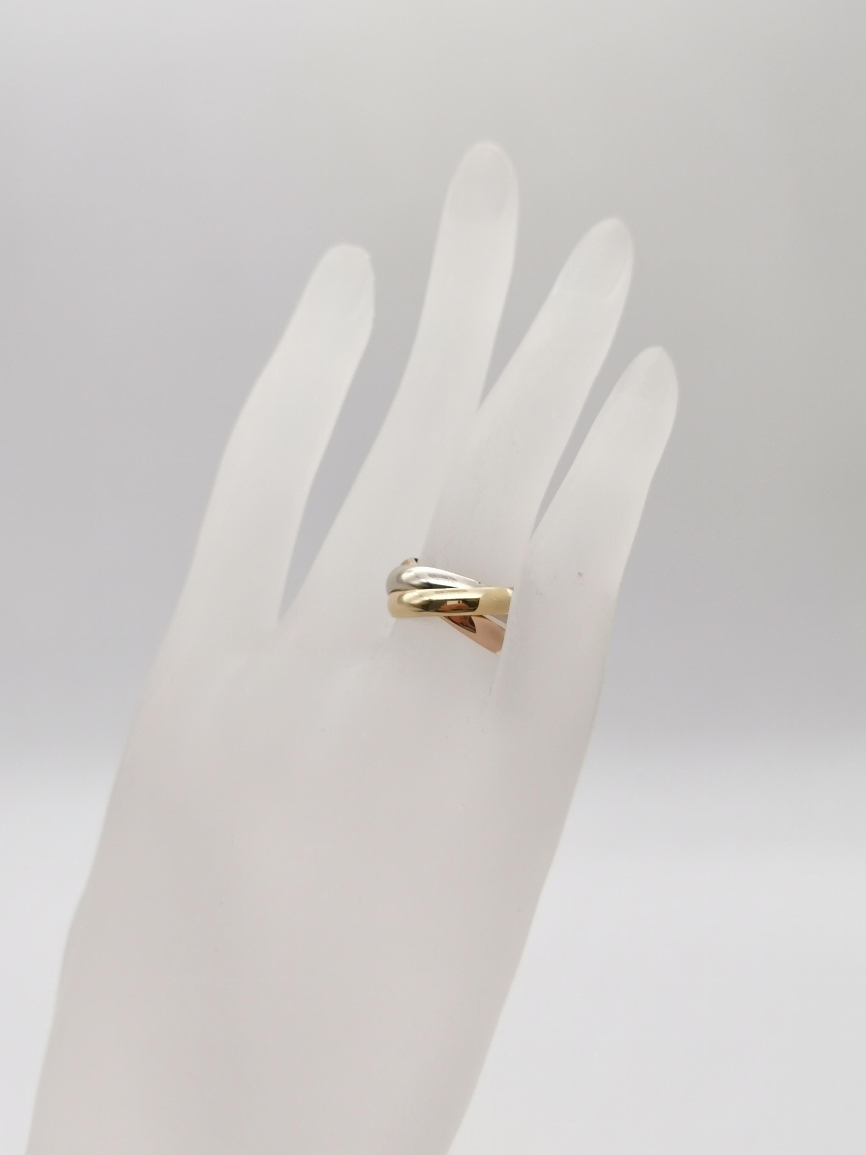 Cartier Tri Color Trinity Band Ring In Excellent Condition In Hokkaido, JP