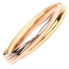 Cartier Tri-Color Yellow White Rose Gold Trinity Bangle Bracelet
