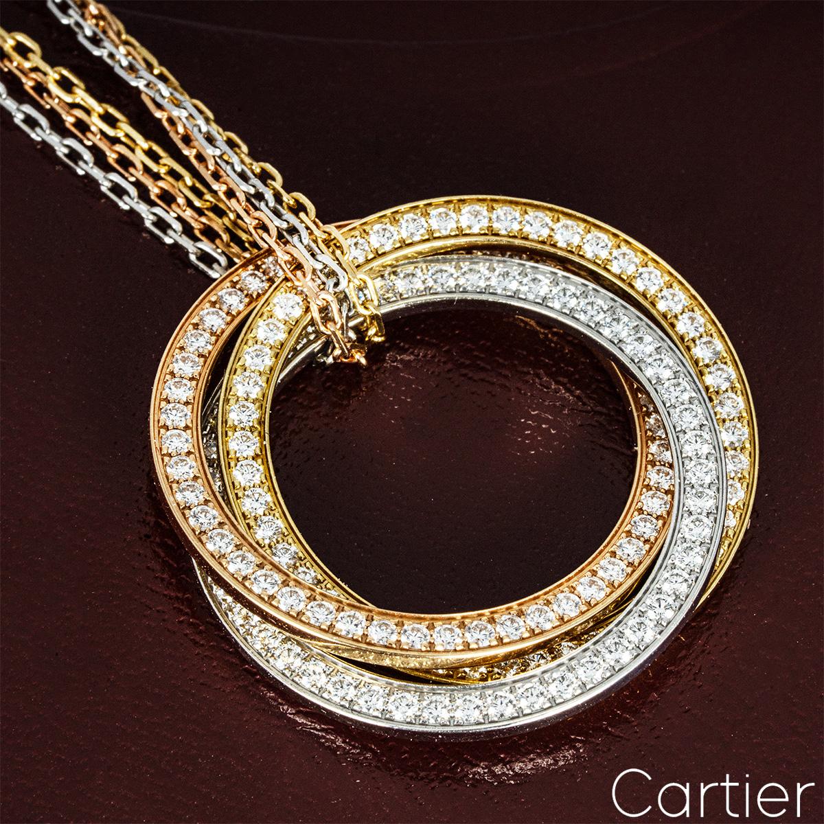Cartier Dreifarbig Diamant Trinity De Cartier Halskette N3027000 im Angebot 1