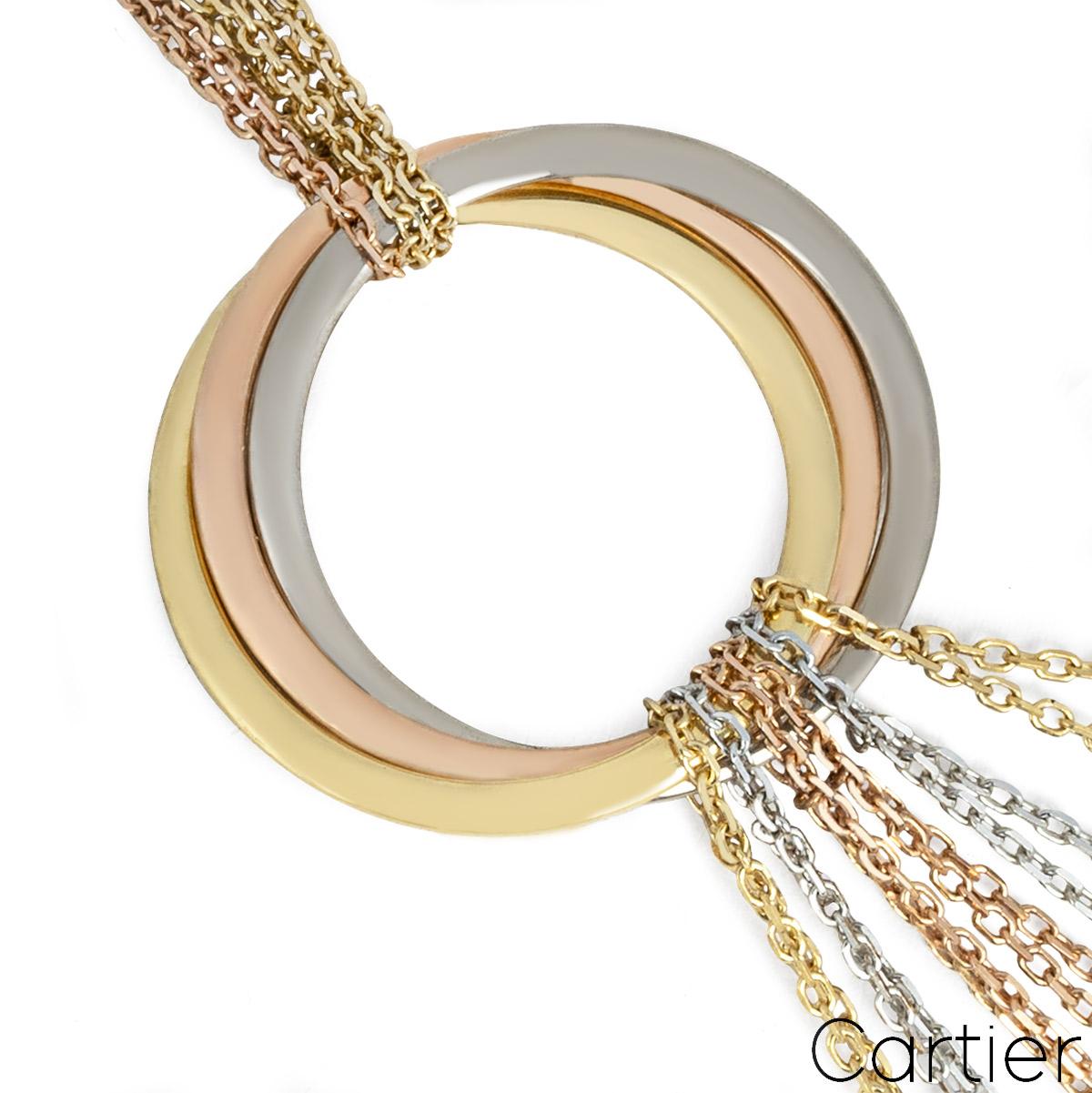 Cartier Dreifarbige Gold Multistrand Trinity de Cartier-Halskette im Zustand „Hervorragend“ im Angebot in London, GB