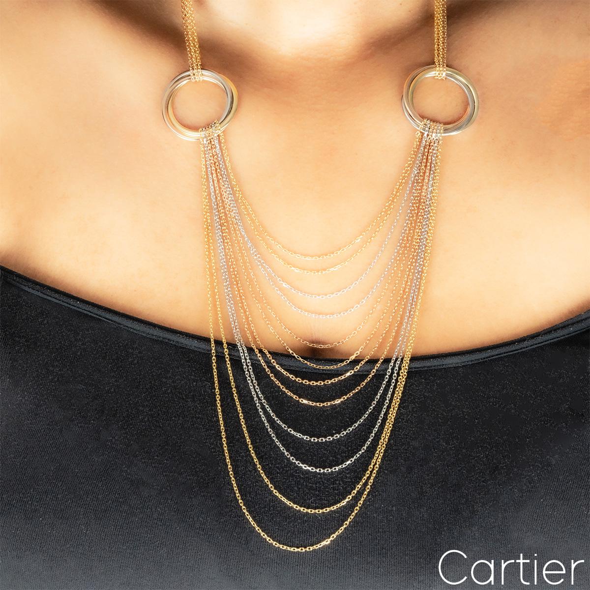 Cartier Dreifarbige Gold Multistrand Trinity de Cartier-Halskette im Angebot 1