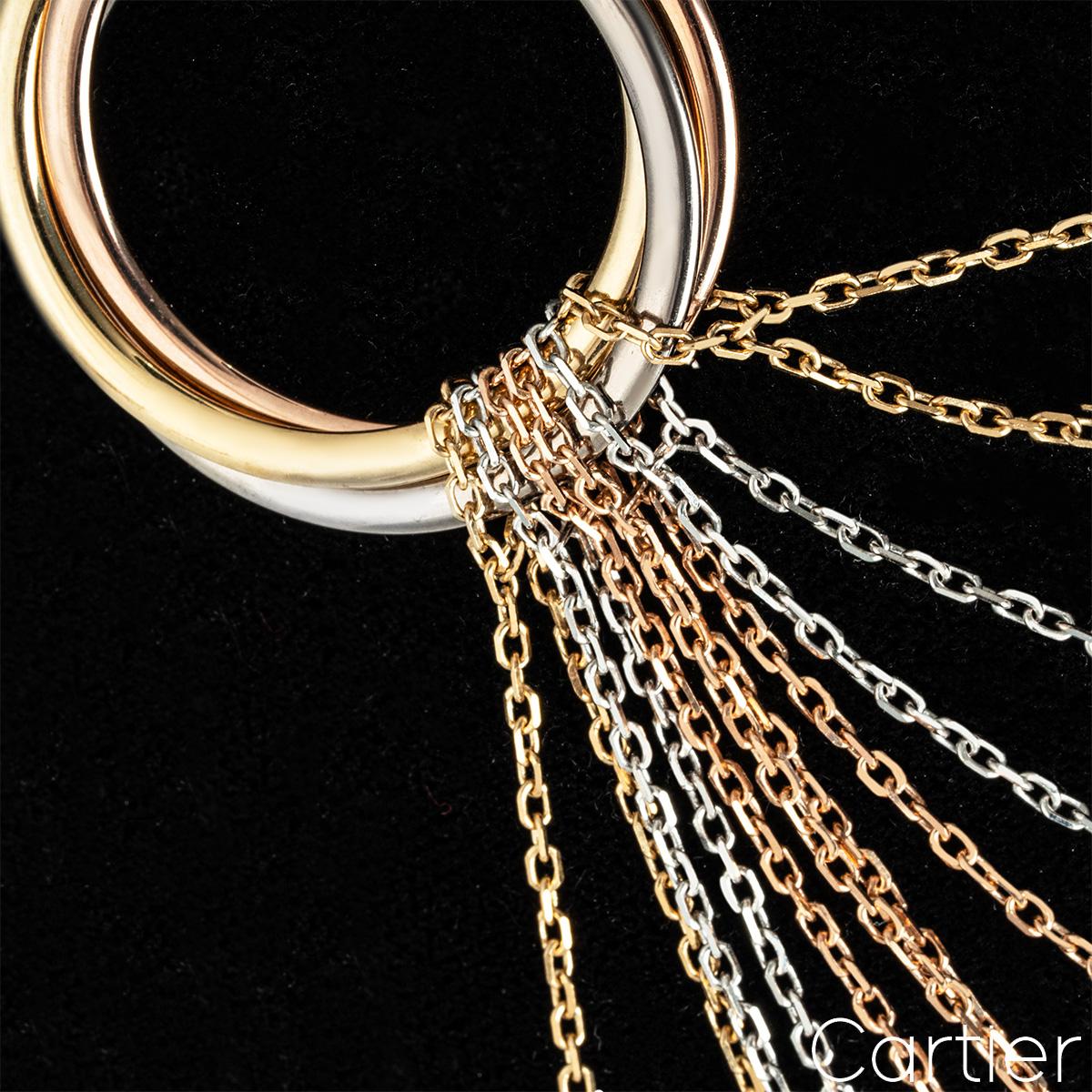 Cartier Dreifarbige Gold Multistrand Trinity de Cartier-Halskette im Angebot 3