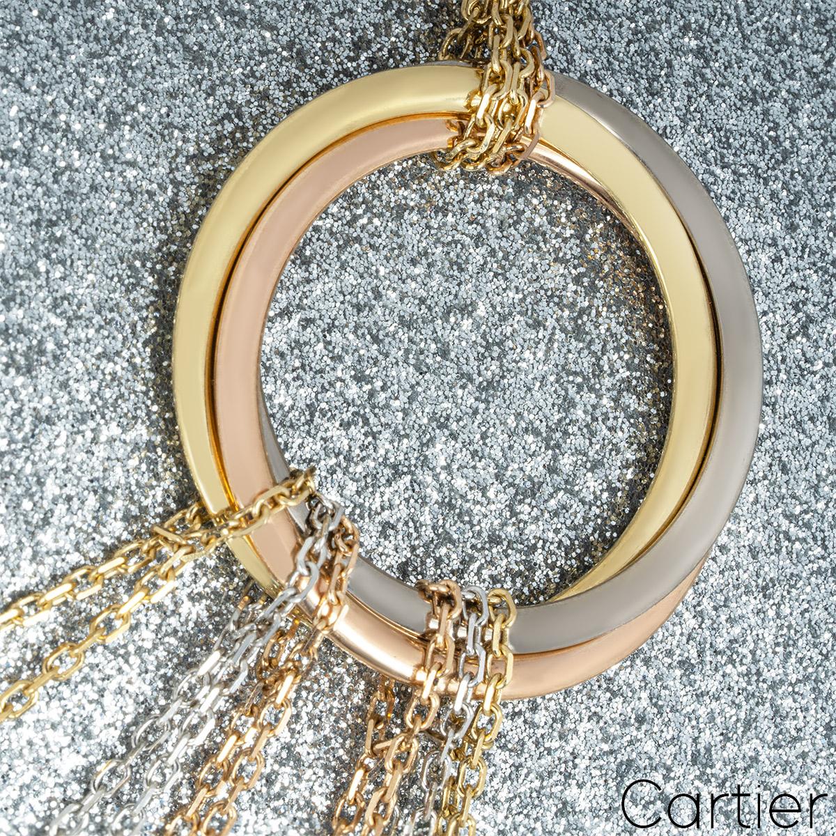 Cartier Tri-Colour Gold Multistrand Trinity de Cartier Necklace For Sale 2