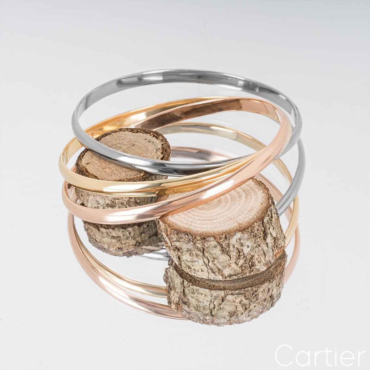 Women's or Men's Cartier Tri-Colour Gold Trinity Bracelet B6013302 For Sale