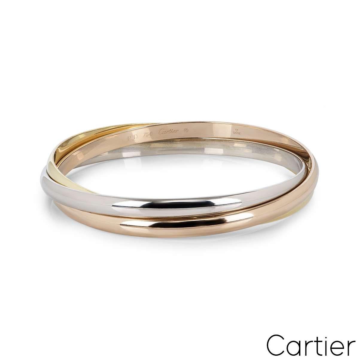 Cartier Tri-Colour Gold Trinity Armband Cartier Größe 19 B6067819 im Zustand „Hervorragend“ im Angebot in Mayfair, London, London