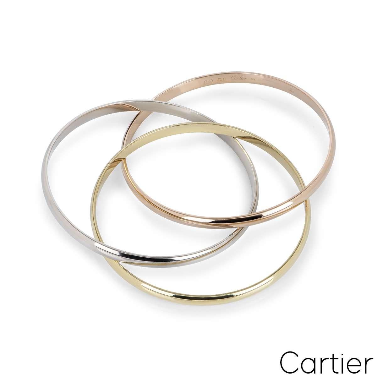 Cartier Tri-Colour Gold Trinity Armband Cartier Größe 19 B6067819 für Damen oder Herren im Angebot