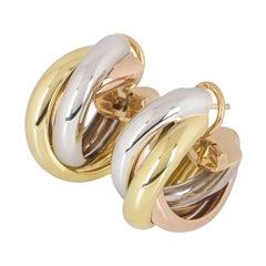 Retro Cartier Tri-Colour Gold Trinity Earrings