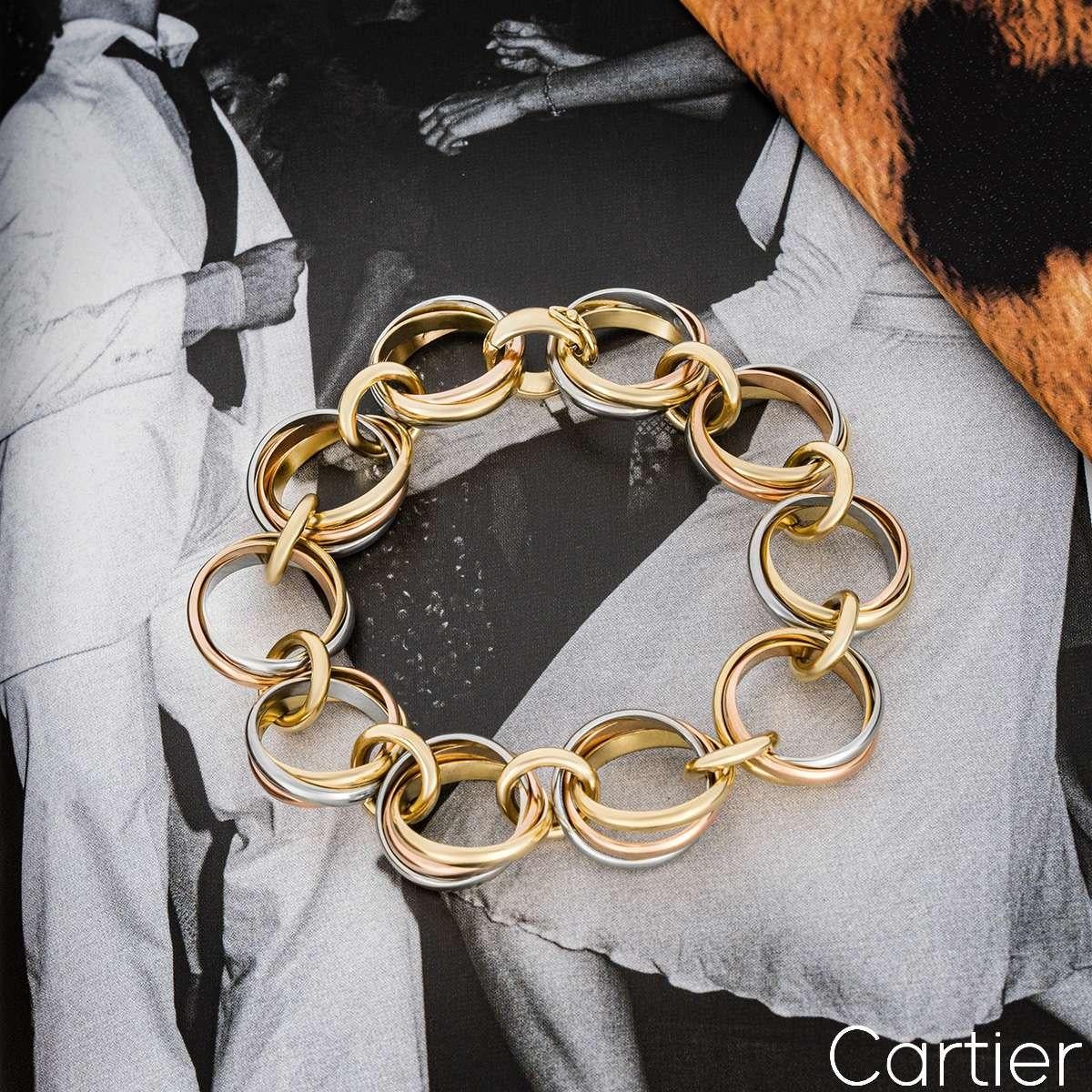 Cartier Dreifarbiges Gold Trinity Link-Armband Damen im Angebot