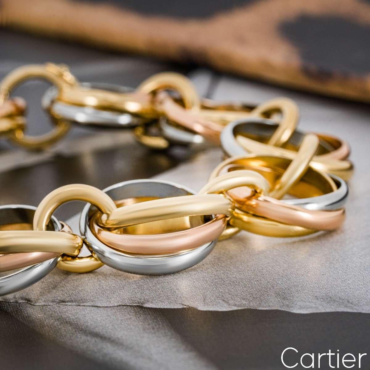 Cartier Dreifarbiges Gold Trinity Link-Armband im Angebot 1