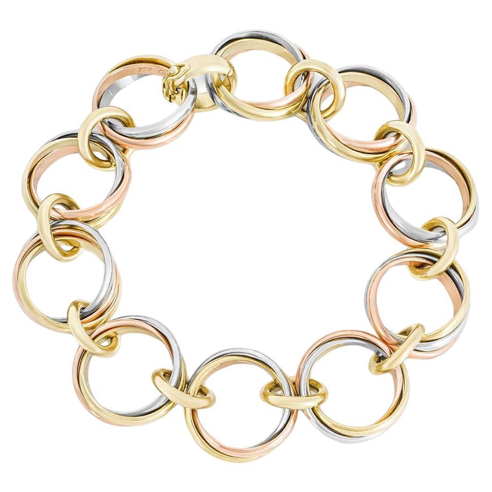 Cartier Tri-Colour Gold Trinity Link Bracelet For Sale