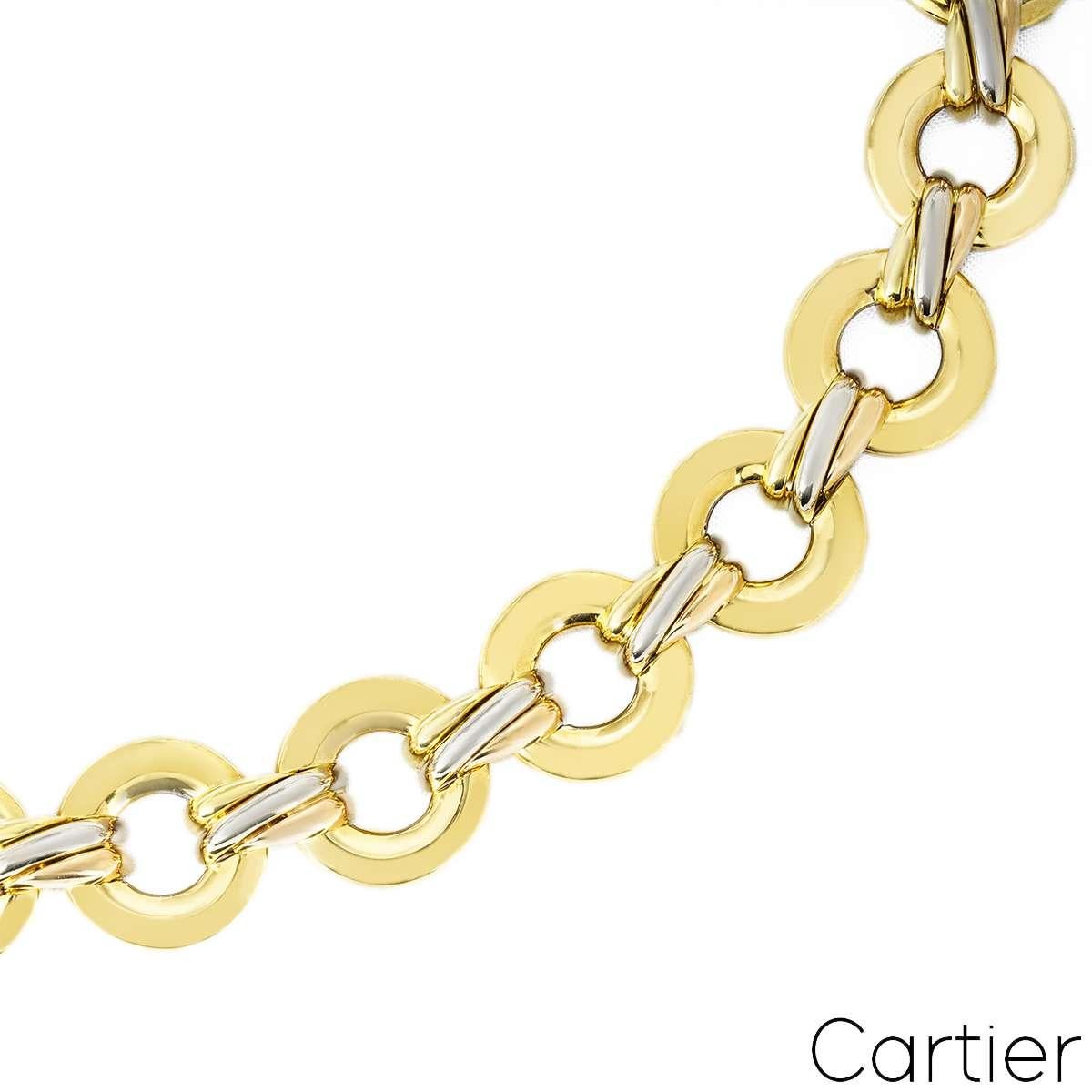 Collier ras du cou à maillons trinitaires en or tricolore de Cartier 1996 Unisexe en vente