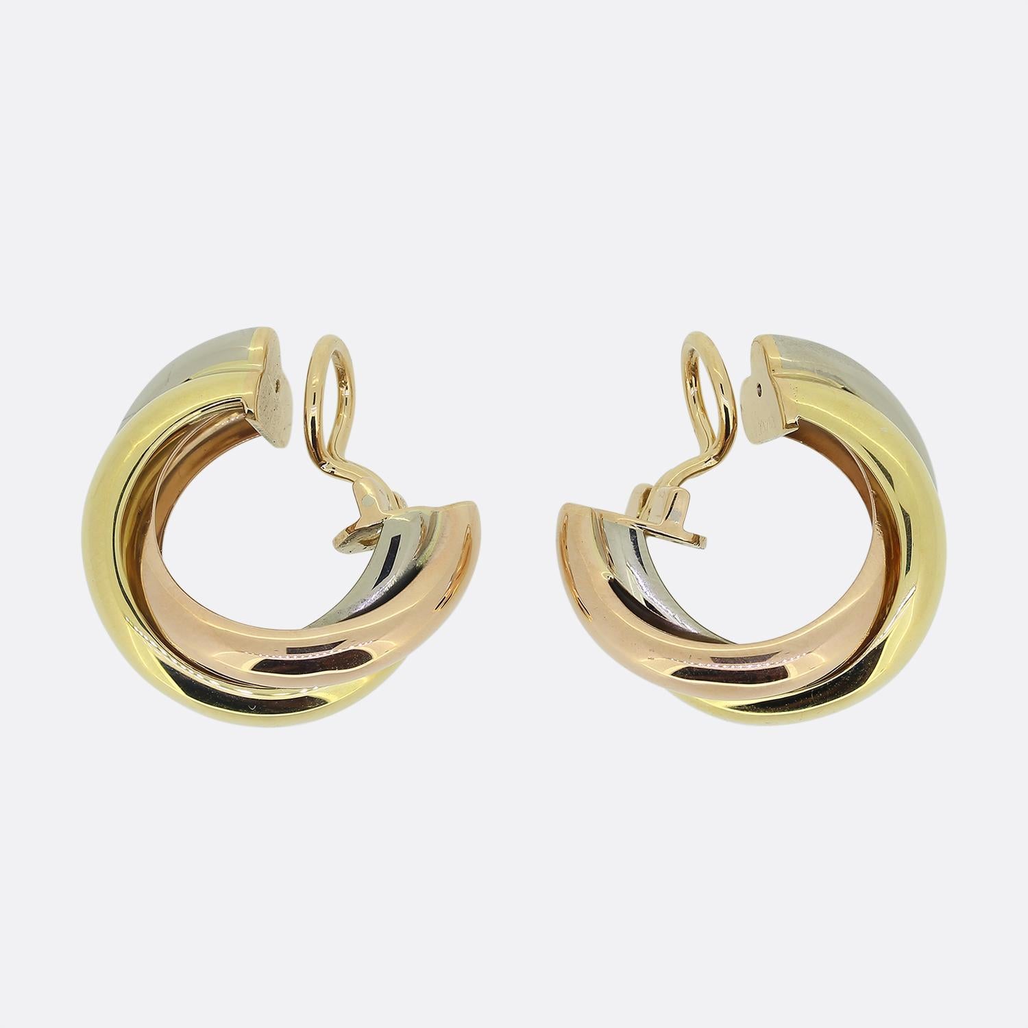 Cartier Dreifarbige Trinity-Ohrringe im Zustand „Gut“ in London, GB