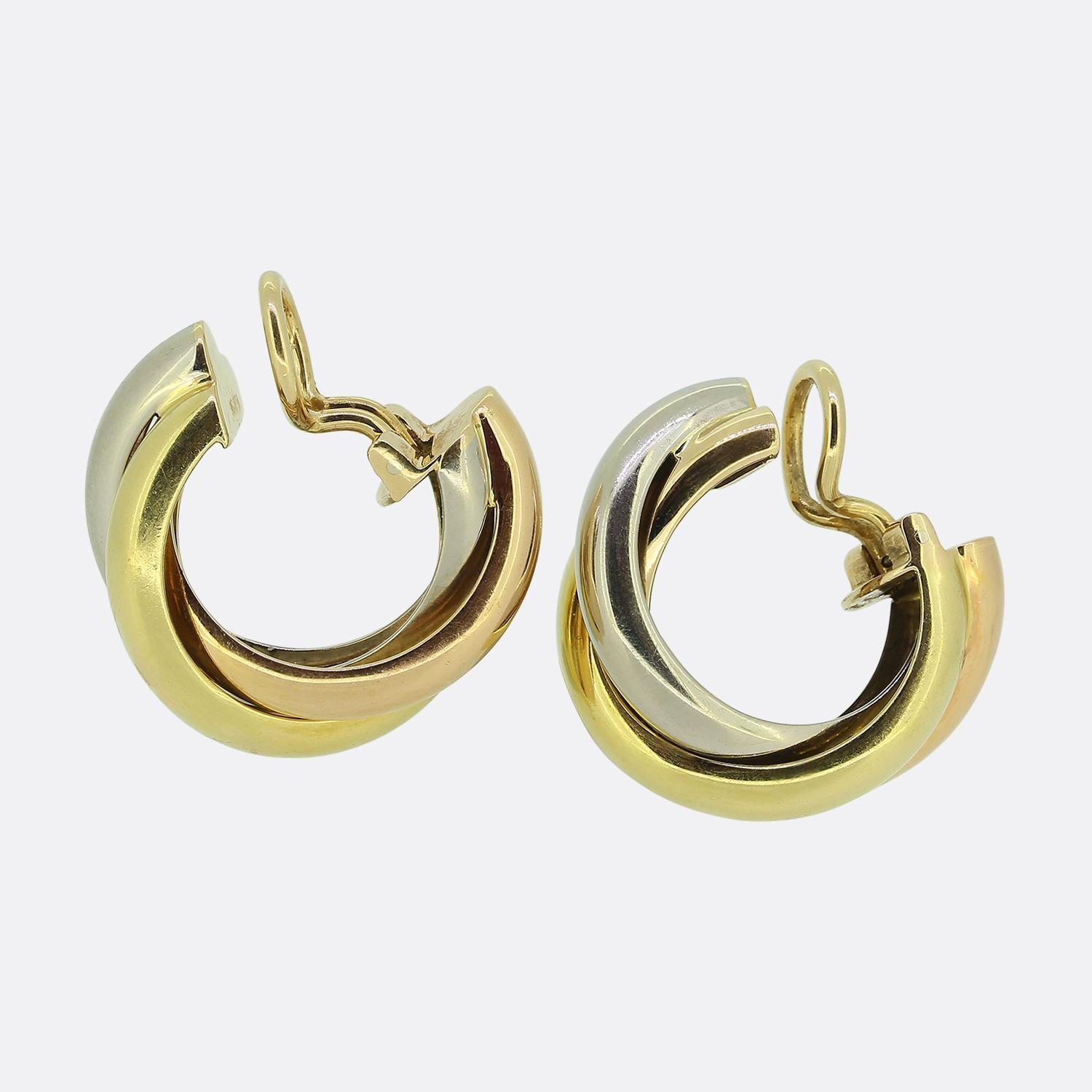 Cartier, boucles d'oreilles Trinity tricolores Bon état - En vente à London, GB