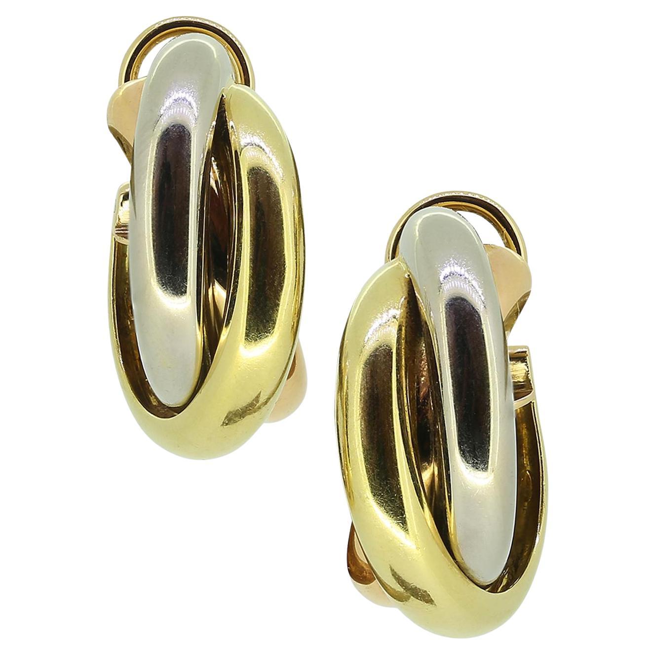 Cartier, boucles d'oreilles Trinity tricolores en vente