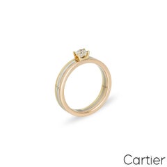 Cartier Tri-Colour Trinity Round Brilliant Cut Diamond Ring 0.24ct Size 52 N4204