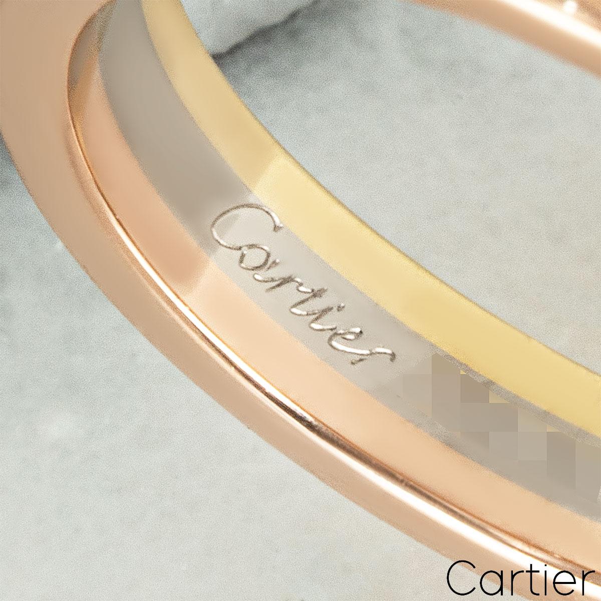 Cartier Tri-Colour Trinity Round Brilliant Cut Diamond Ring 0.24ct Size 52 N4204 For Sale 2