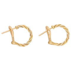 Cartier Tri-Color Twisted Hoop Earrings in 18 Carat Gold