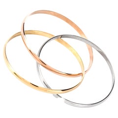 Cartier Tri-Tone 18 Karat Interlocking 3 Bangle Trinity Bracelet