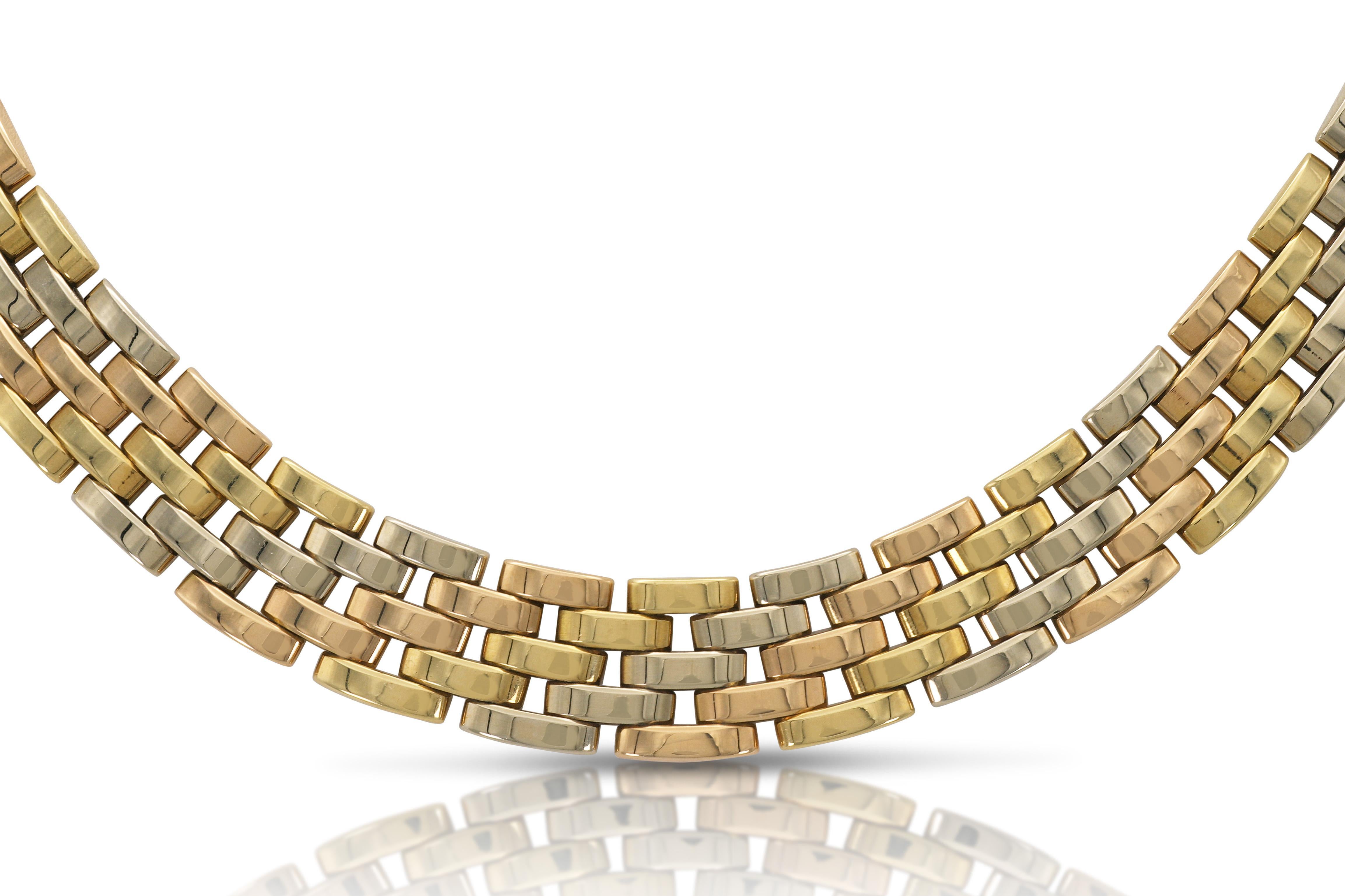 Collana Cartier Panthere Maillon Tri-Tone In condizioni buone in vendita a New York, NY