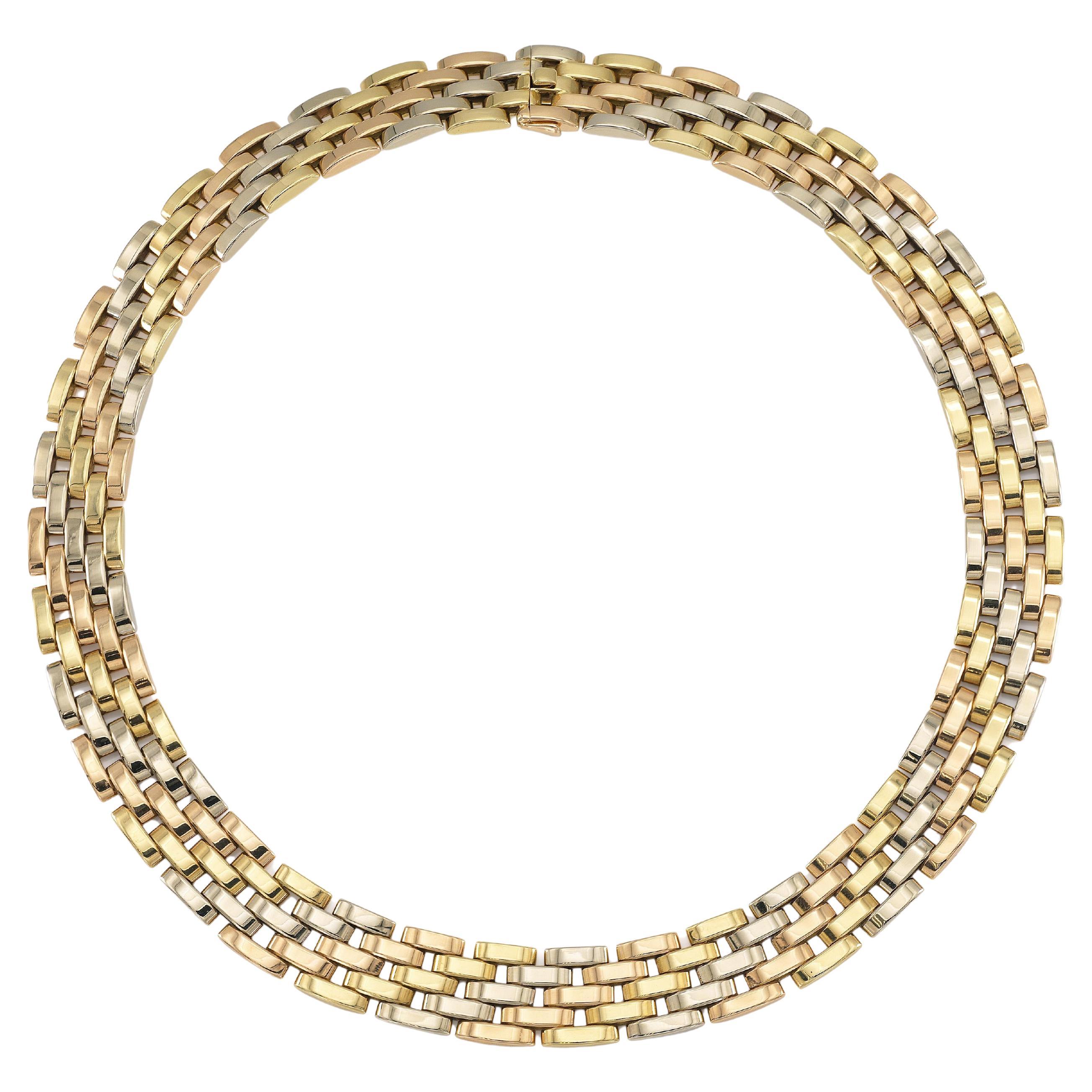 Cartier Tri-Tone Maillon Panthere Necklace