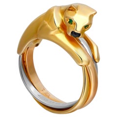 Cartier Anello Panthere smeraldo onice in tre toni, oro giallo 18 carati, misura 51 US 5.5