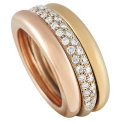 Anello Cartier Tricolor in oro bianco, giallo e rosa 18k con diamante da 0,35 carati