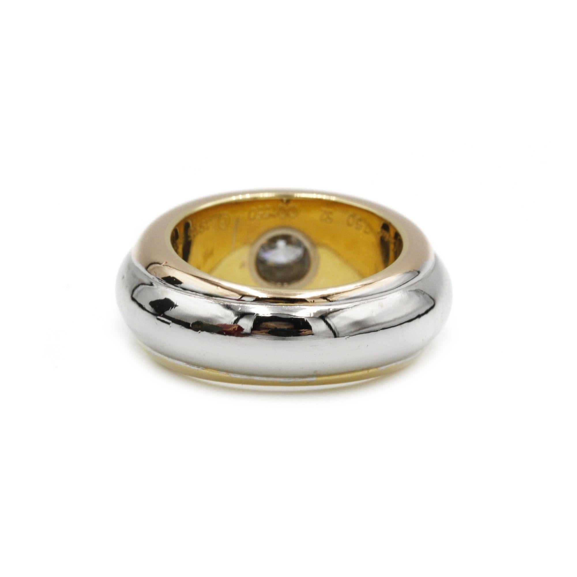 Cartier Tricolor Dome Ring with Brilliant Diamond, 18K Gold In Good Condition For Sale In MONTMORENCY, FR
