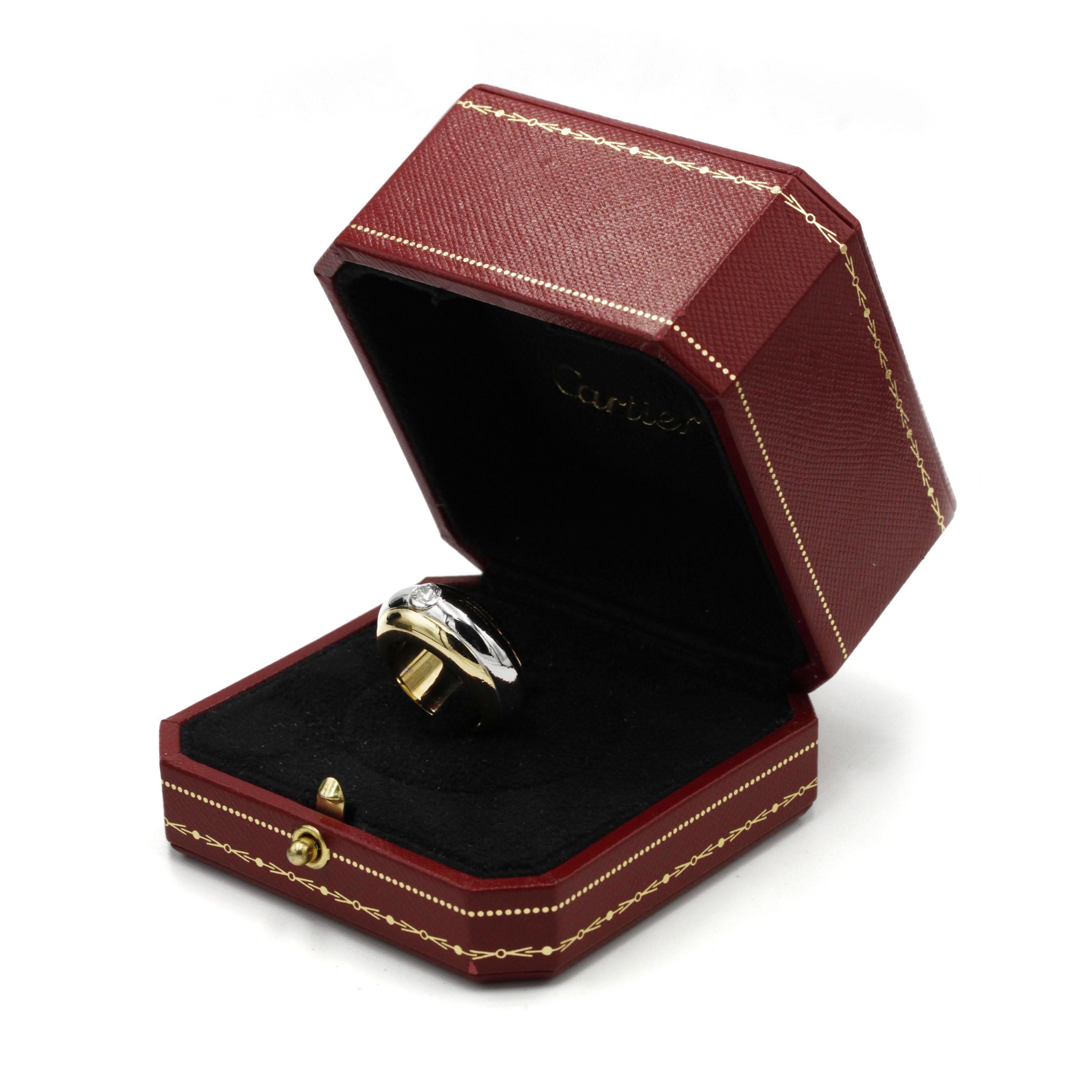 Cartier Tricolor Dome Ring with Brilliant Diamond, 18K Gold For Sale 1