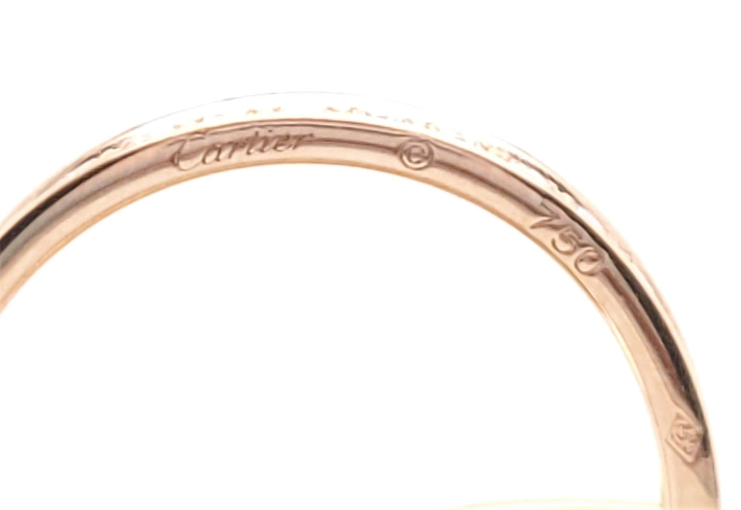 Round Cut Cartier Tri-Color Gold Diamond Trinity Ring