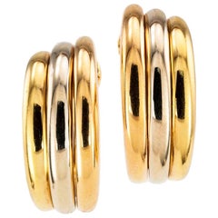 Cartier Tricolor Gold Half Hoop Clip-On Earrings