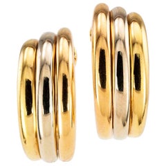 Cartier Tricolor Gold halbe Ohrringe mit Clip