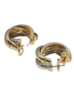 Cartier Tricolor Gold Trinity Hoop Earrings
