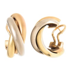 Pendientes de aro Cartier Trinity de oro tricolor