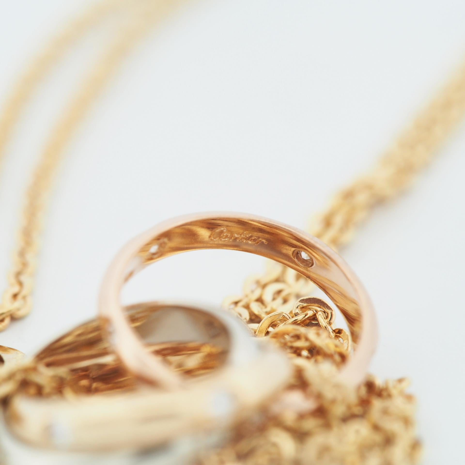 Women's Cartier Trinity 15 Diamonds Pendant Necklace 3 Color Gold