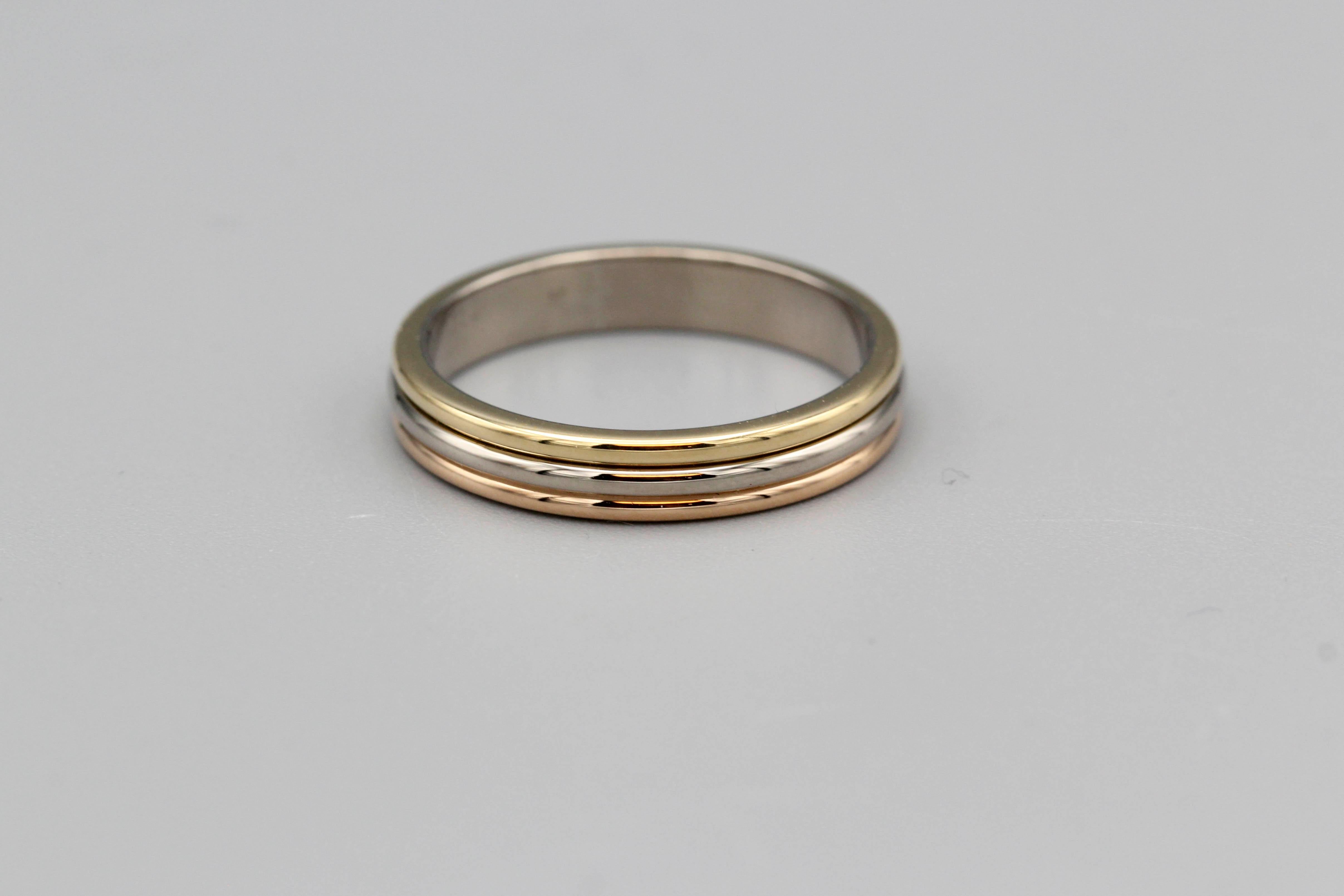 Timeless 18K 3 color gold band from the 