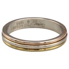 Cartier Trinity 18 Karat 3 Color Gold Men's Band Ring